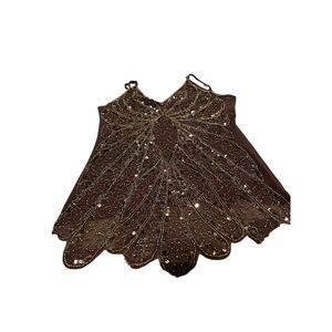 Maner Sequins brown glitter camisole top Sz.S